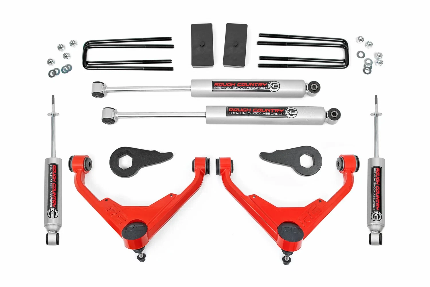 Fits Chevy Sierra_Silverado 2500 HD Suburban (01-10) 3_ Lift 8596N2RED